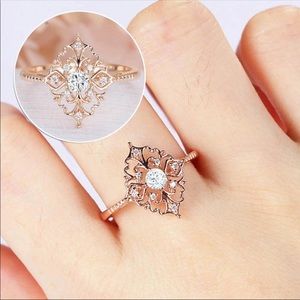 Crystal rose gold women’s fashion ring